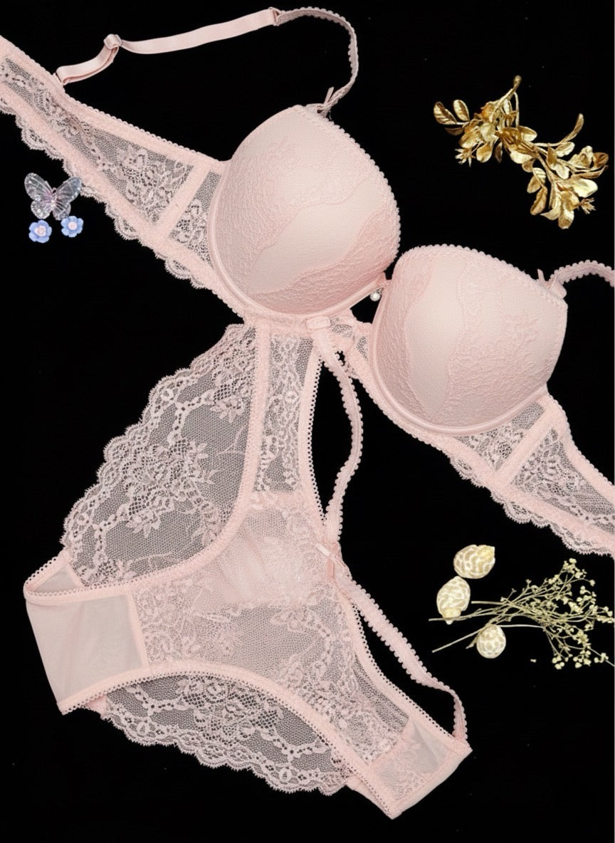 Laced Soft Padded Bra Set